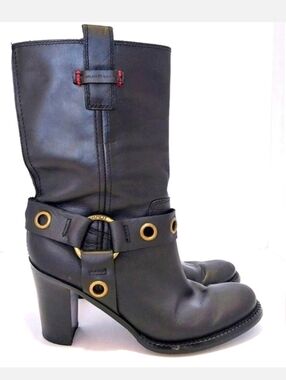 Tommy Hilfiger Leather Moto‎ Boots, Size 7.5